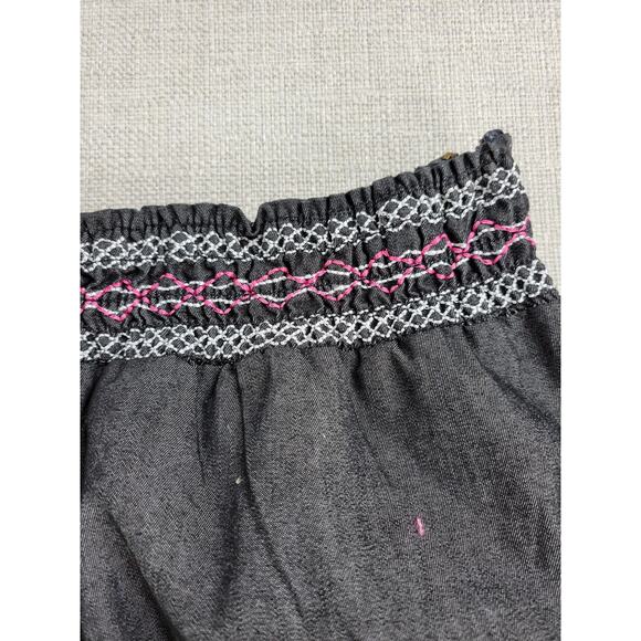 Zawary Womens Romper Shorts Size L Gray‎ Tribal Embroidered Strapless Casual - Picture 4 of 12